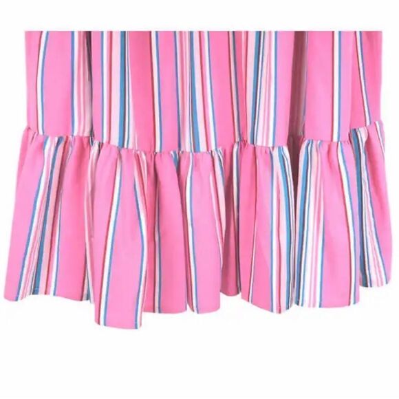 #20 Zunie Youth 2-pack Dress, 1 Pink With Stripes Blue with Flowers Medium 10/12 - Picture 5 of 9
